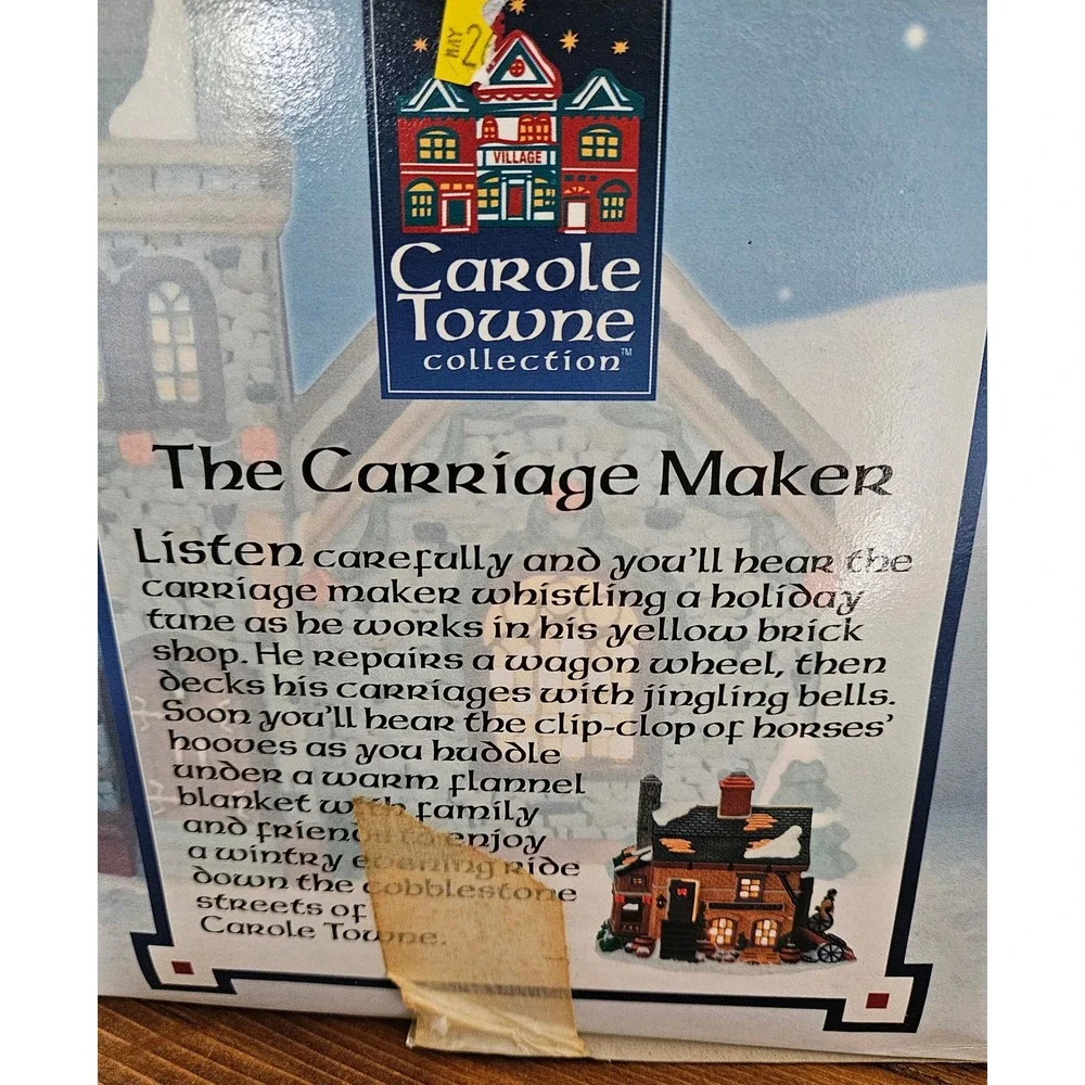 Carole Towne Collection Lemax The Carriage Maker 2002 Lighted Christmas Village